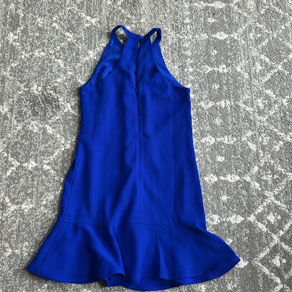 Anthropologie Greylin Brand Cobalt Blue Sleeveless flutter Dress - Picture 13 of 16